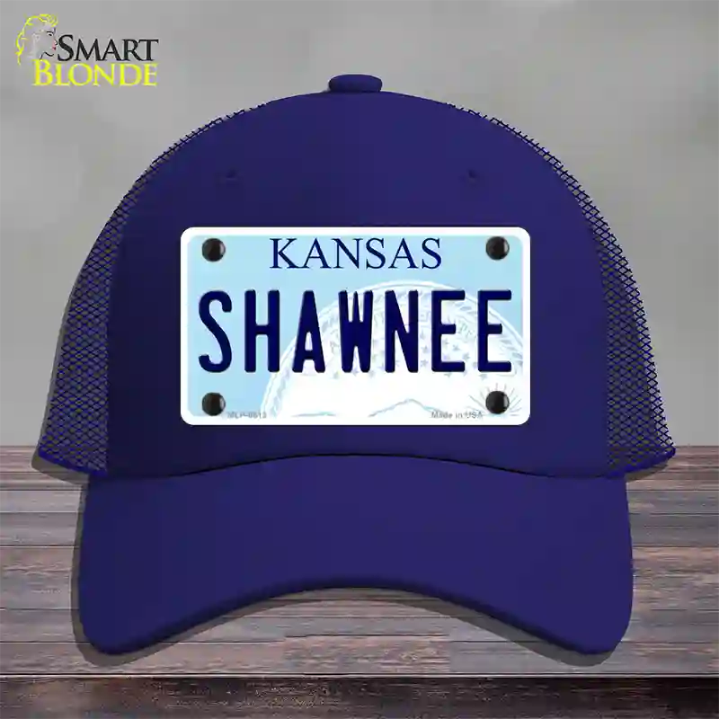 Shawnee Kansas Novelty License Plate Hat Mesh / Royal Blue