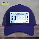 Golfer Kansas Novelty License Plate Hat Mesh / Royal Blue