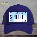 Spoiled Kansas Novelty License Plate Hat Mesh / Royal Blue