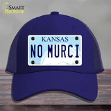 No Murci Kansas Novelty License Plate Hat Mesh / Royal Blue