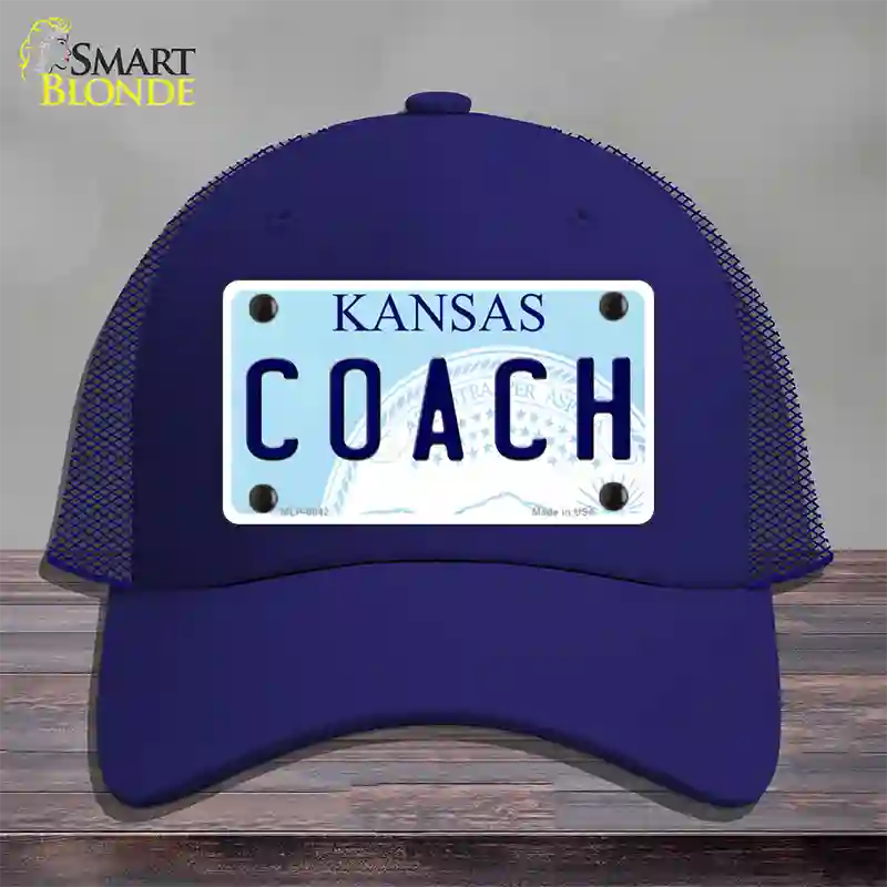 Coach Kansas Novelty License Plate Hat Mesh / Royal Blue