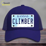 Climber Kansas Novelty License Plate Hat Mesh / Royal Blue