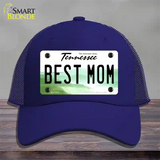 Best Mom Tennessee Novelty License Plate Hat Mesh / Royal Blue