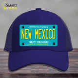 New Mexico Novelty License Plate Hat Mesh / Royal Blue