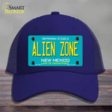 Alien Zone New Mexico State Novelty License Plate Hat Mesh / Royal Blue