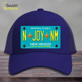 N Joy NM New Mexico Novelty License Plate Hat Mesh / Royal Blue