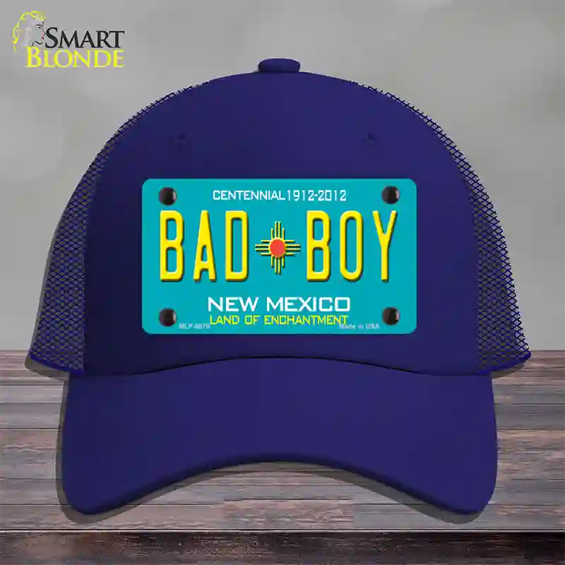 Bad Boy New Mexico Novelty License Plate Hat Mesh / Royal Blue