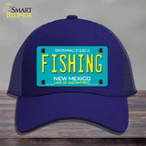 Fishing New Mexico Novelty License Plate Hat Mesh / Royal Blue