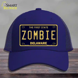 Zombie Delaware Novelty License Plate Hat Mesh / Royal Blue