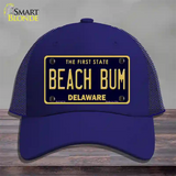 Beach Bum Delaware Novelty License Plate Hat Mesh / Royal Blue