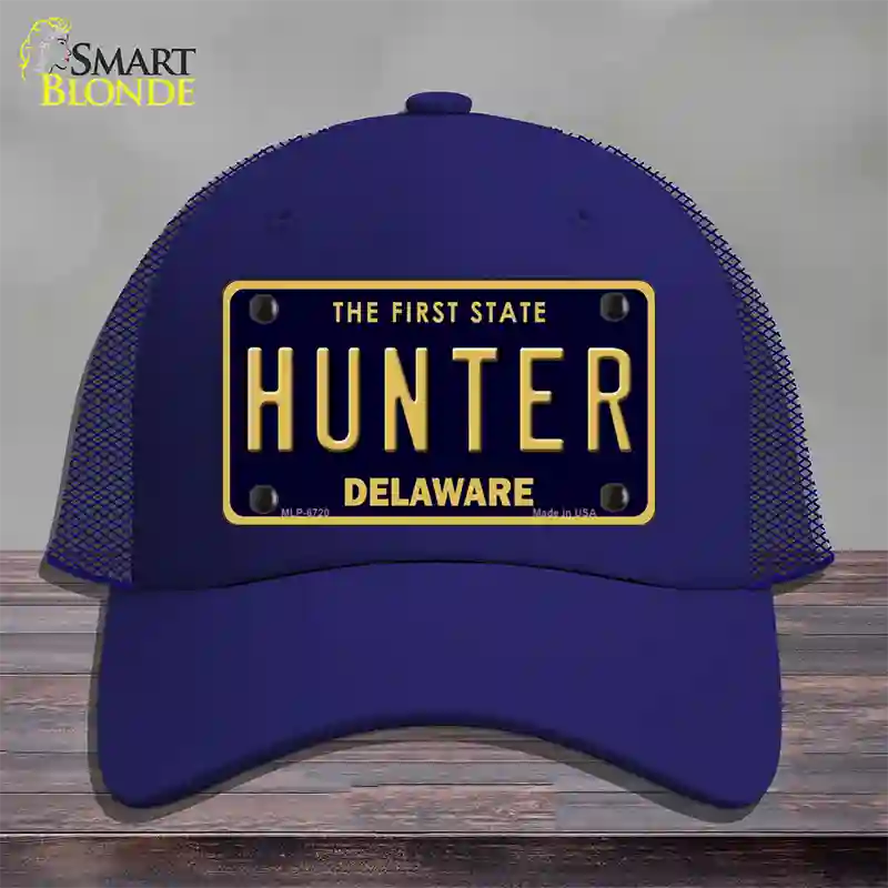 Hunter Delaware Novelty License Plate Hat Mesh / Royal Blue