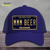 MMM Beer Delaware Novelty License Plate Hat Mesh / Royal Blue