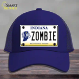 Zombie Indiana Novelty License Plate Hat Mesh / Royal Blue