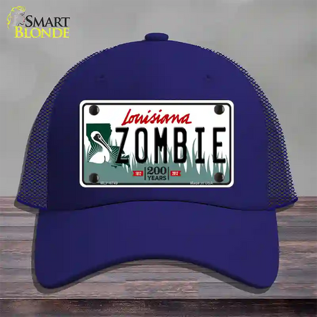 Zombie Louisiana Novelty License Plate Hat Mesh / Royal Blue