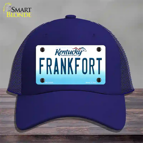 Frankfort Kentucky Novelty License Plate Hat Mesh / Royal Blue