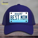 Best Mom Kentucky Novelty License Plate Hat Mesh / Royal Blue