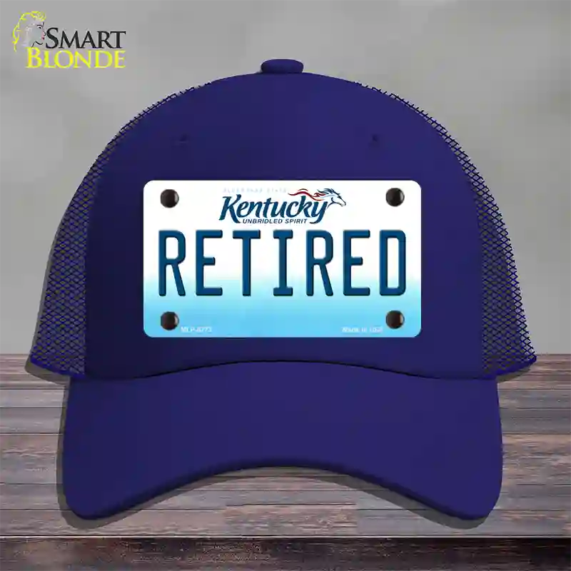 Retired Kentucky Novelty License Plate Hat Mesh / Royal Blue