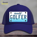 Golfer Kentucky Novelty License Plate Hat Mesh / Royal Blue