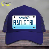 Bad Girl Kentucky Novelty License Plate Hat Mesh / Royal Blue