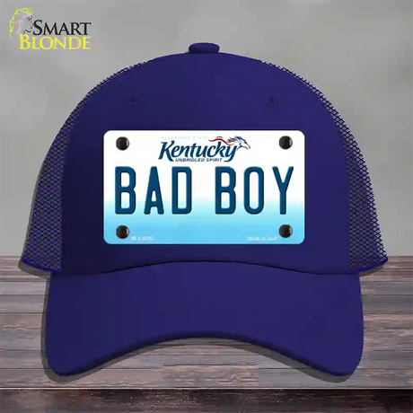 Bad Boy Kentucky Novelty License Plate Hat Mesh / Royal Blue