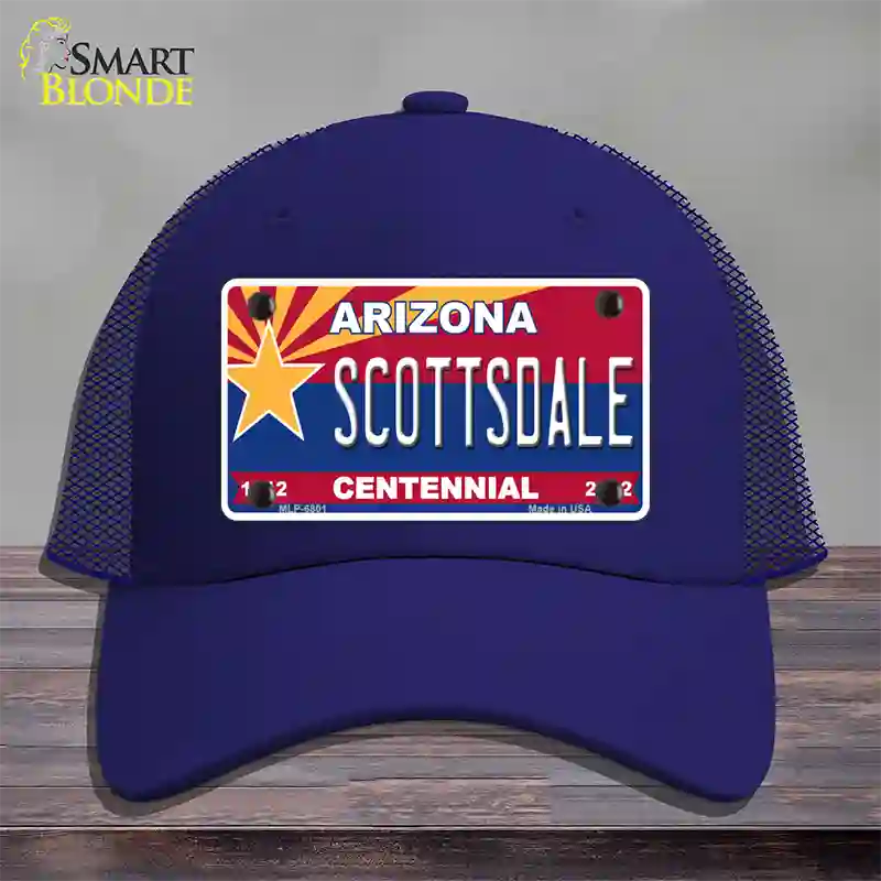 Arizona Centennial Scottsdale Novelty License Plate Hat Mesh / Royal Blue