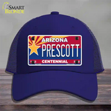 Arizona Centennial Prescott Novelty License Plate Hat Mesh / Royal Blue