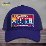 Arizona Centennial Bad Girl Novelty License Plate Hat Mesh / Royal Blue