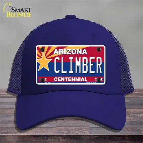 Arizona Centennial Climber Novelty License Plate Hat Mesh / Royal Blue