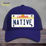 Native California Novelty License Plate Hat Mesh / Royal Blue