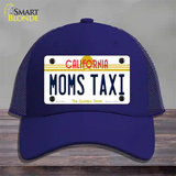 Moms Taxi California Novelty License Plate Hat Mesh / Royal Blue