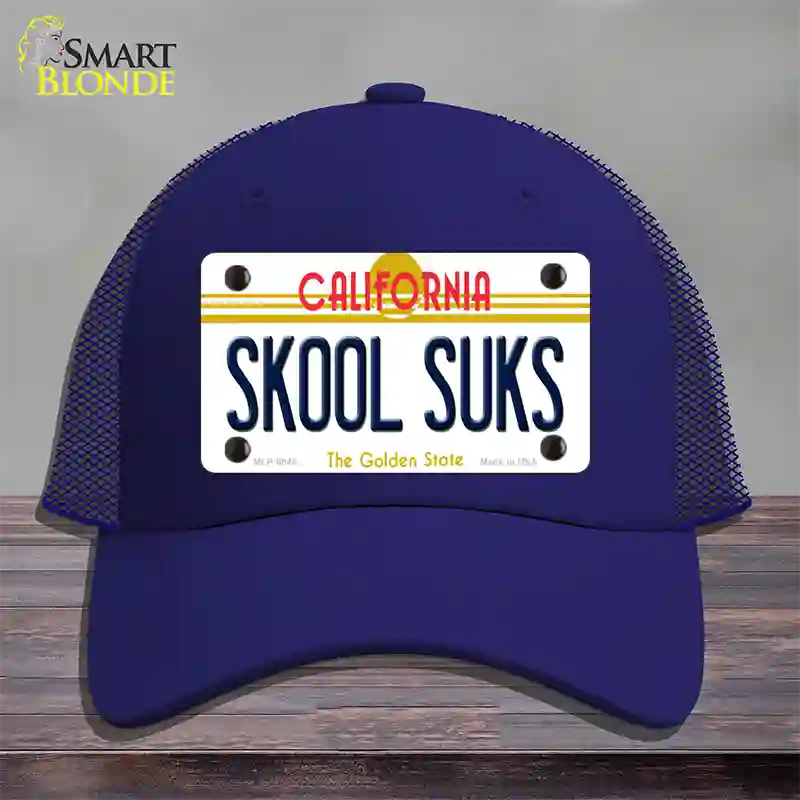 Skool Suks California Novelty License Plate Hat Mesh / Royal Blue