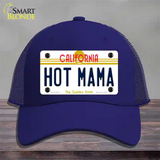 Hot Mama California Novelty License Plate Hat Mesh / Royal Blue