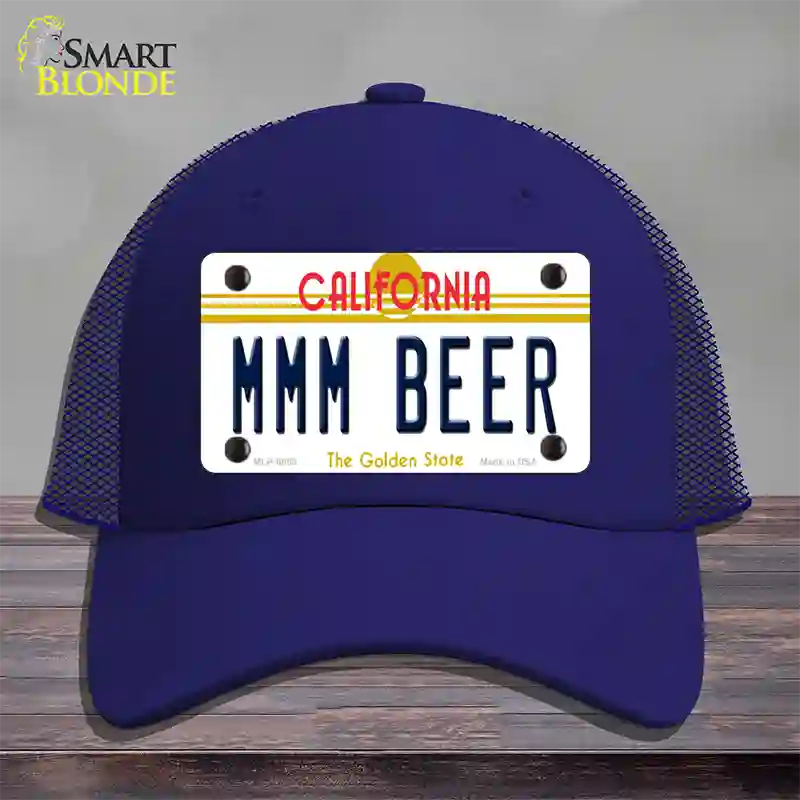 MMM Beer California Novelty License Plate Hat Mesh / Royal Blue