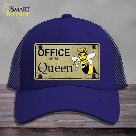 Office Of Queen Bee Novelty License Plate Hat Mesh / Royal Blue