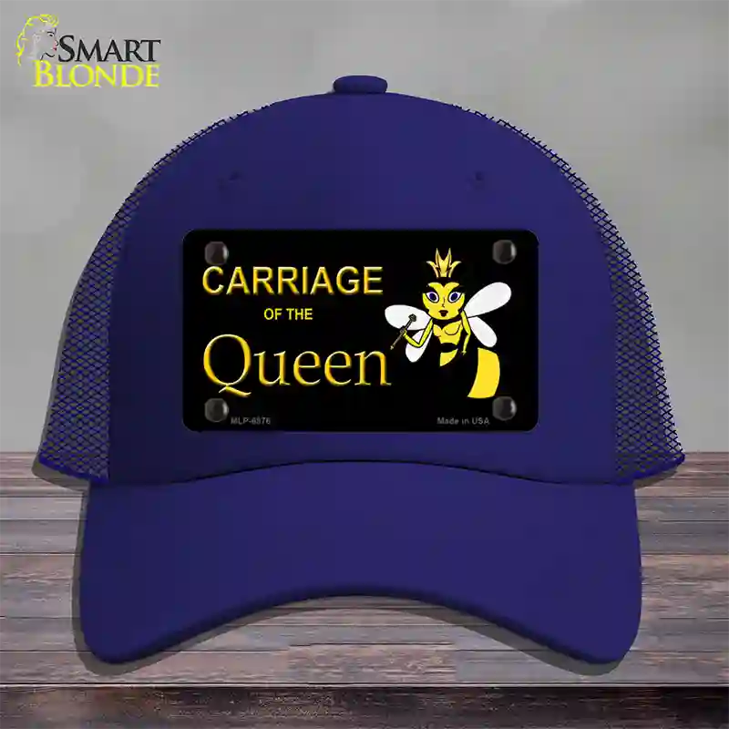 Carriage Of Queen Bee Novelty License Plate Hat Mesh / Royal Blue