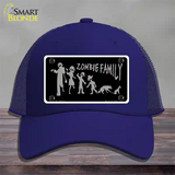 Zombie Family Black Novelty License Plate Hat Mesh / Royal Blue