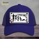 Zombie Family White Novelty License Plate Hat Mesh / Royal Blue