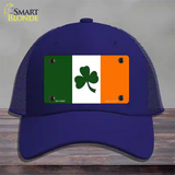 Shamrock Irish Flag Novelty License Plate Hat Mesh / Royal Blue