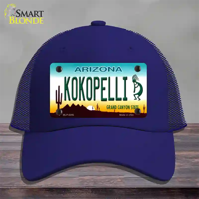 Arizona Kokopelli Novelty License Plate Hat Mesh / Royal Blue