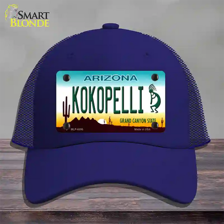 Arizona Kokopelli Novelty License Plate Hat Mesh / Royal Blue