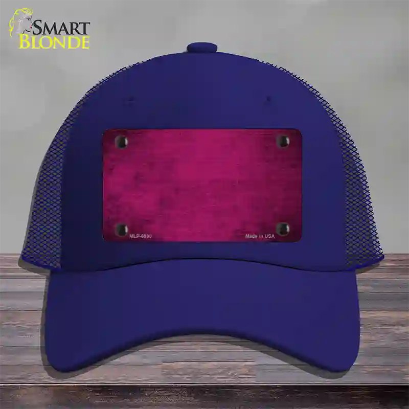 Pink Oil Rubbed Solid Novelty License Plate Hat Mesh / Royal Blue