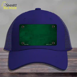 Green Oil Rubbed Solid Novelty License Plate Hat Mesh / Royal Blue