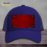 Red Oil Rubbed Solid Novelty License Plate Hat Mesh / Royal Blue