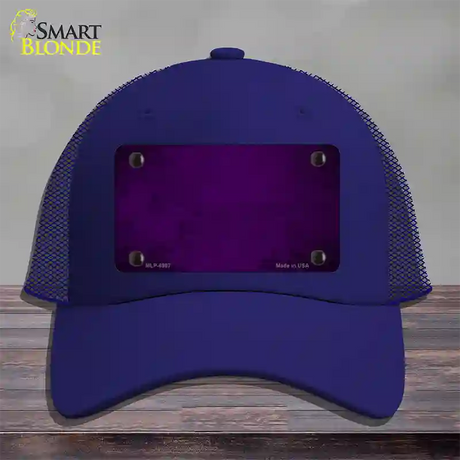 Purple Oil Rubbed Solid Novelty License Plate Hat Mesh / Royal Blue