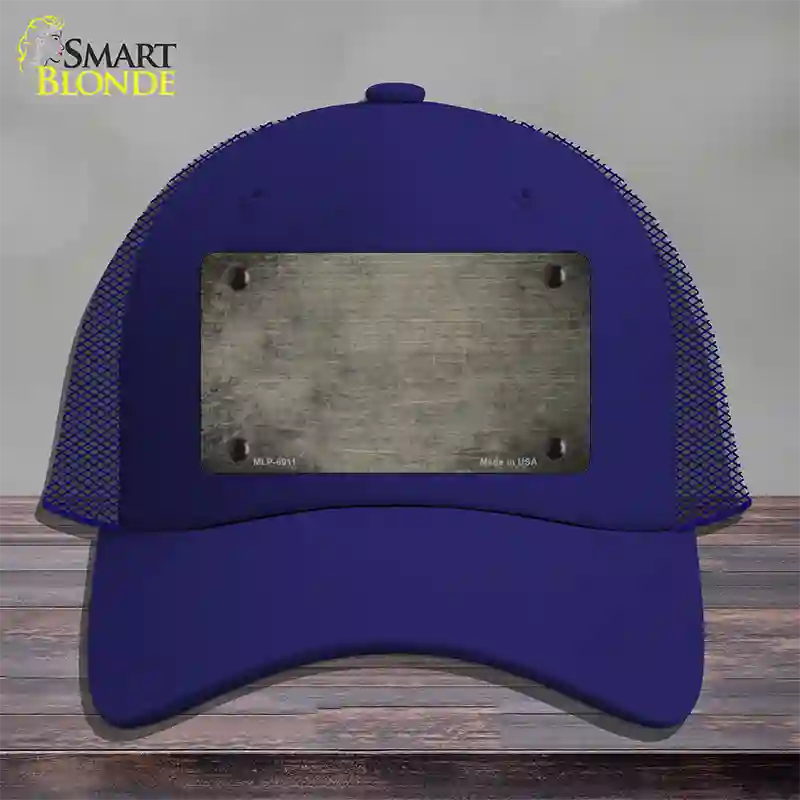 Tan Oil Rubbed Solid Novelty License Plate Hat Mesh / Royal Blue