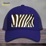 Brown White Zebra Oil Rubbed Novelty License Plate Hat Mesh / Royal Blue