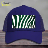 Green White Zebra Oil Rubbed Novelty License Plate Hat Mesh / Royal Blue