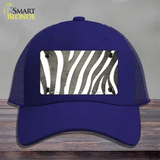 Tan White Zebra Oil Rubbed Novelty License Plate Hat Mesh / Royal Blue