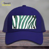 Mint White Zebra Oil Rubbed Novelty License Plate Hat Mesh / Royal Blue