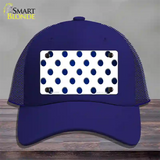 Blue White Dots Oil Rubbed Novelty License Plate Hat Mesh / Royal Blue